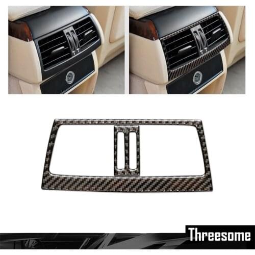 SRXTZM For Bmw E70 E71 X5 X6 2008 Carbon Fiber Car Rear Air Conditioning Outlet Frame Decor Back AC Vents Trim Refit Stickers
