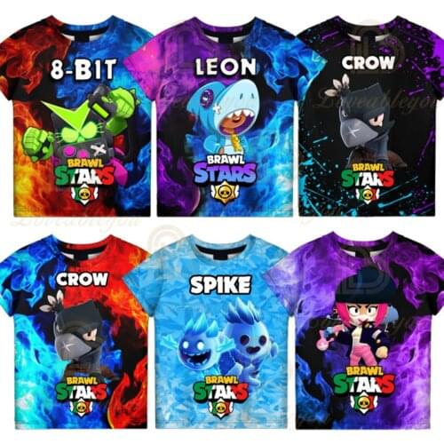 Leon Shark 6 To 19 Years Kids t shirts Spike and Stars, Mr.P Game PRIMO 3D Boys Girls Cartoon Tops Teen Clothes