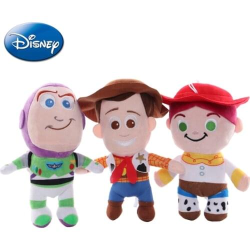 Disney 15-25cm Toy Story 4 Woody Jessie Buzz Lightyear Cartoon Anime Stuffed Plush Dolls Kawaii Keychain Pendant Toys Kids Gift