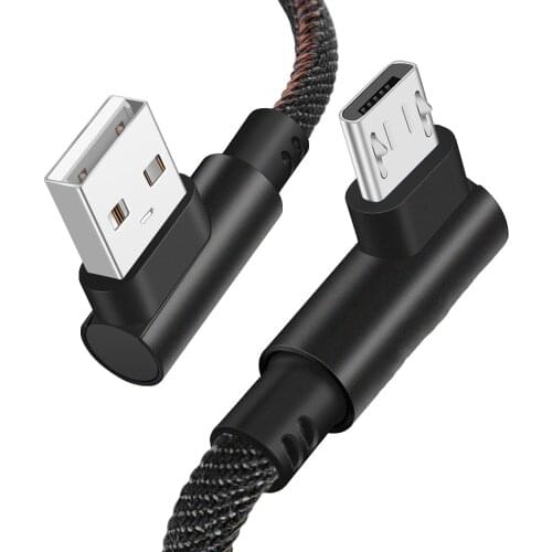 Micro USB Cable For Samsung Xiaomi 90 Degree Cable usb micro 1M 2M Fast Charging data cord For Huawei Android Microusb Charger