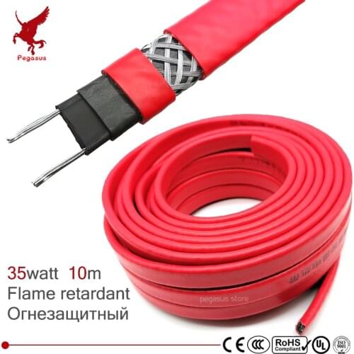 10m strengthen 220V Flame retardant heating cable 14mm Self regulat temperature Water pipe protection Roof deicing heating cable