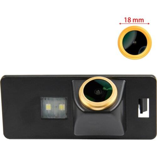 Freezzmi Golden HD Car Rear View Reverse Backup Camera Original Hole for Audi A1 A3 A4 A5 A6 RS4 TT Q5 Q7 Passat R36