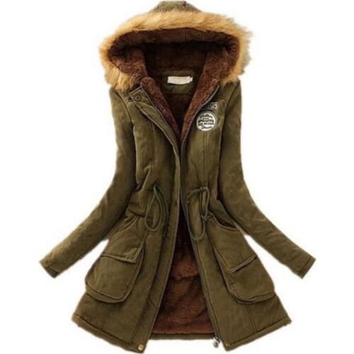 Ryfix Thick Parkas Faux Fur Coats Women Long Sleeve Hooded Neck Zipper Button Plus Size Casual Female Outwear Warm Down Jacket