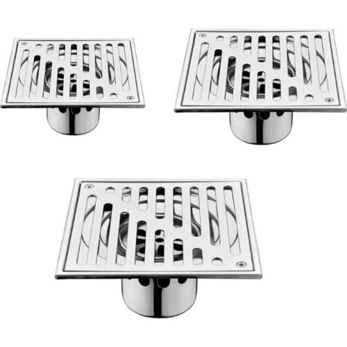 Stainless Steel Shower Square Drain Plug Cover Trap Anti-Odor Bathroom Floor Strainer Grate Waste Tile Insert Anti Clogging Sink