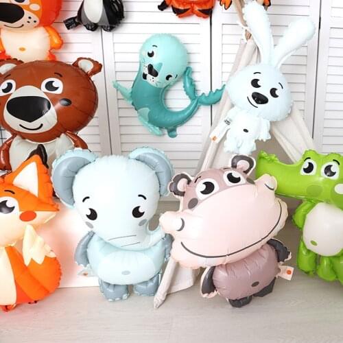 Cartoon Animal Foil Balloons Squirrel Fox Globos Hedgehog Air Balloon Birthday Party Decorations Kids Inflatable Toys