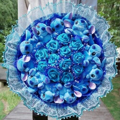 Cartoon Flowers star doll hand tied bouquet Real roses for your birthday and valentines day artificial flower No.190016