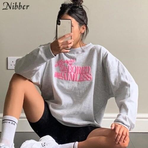 NIBBER Women's Sweatshirts With Inscriptions