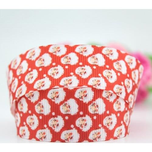NEW 25mm red christmas Santa Claus printed grosgrain polyester ribbon christmas wedding decoration gift wrap ribbons