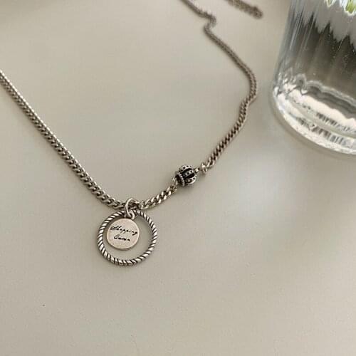 Miuoxion Retro Circle Letter Crown Necklace Fashion Personality Punk Party Jewelry For Women Feature Nmour Charm Gift All Season