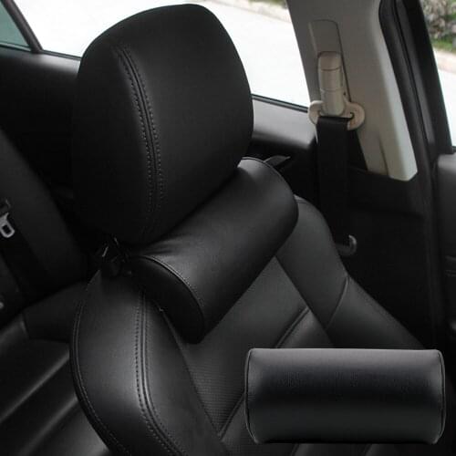 Head Safety Support Pad Auto Head Rest Cushion Travelling Comfortable Leather Car-styling Neck Protection Car Seat Neck Pillow