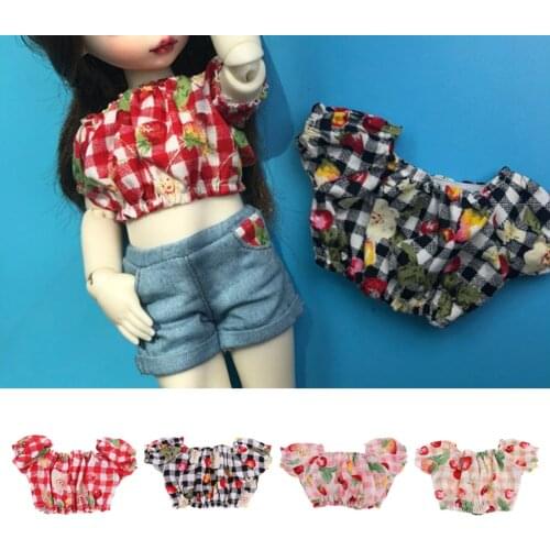 Casual Short Sleeved T-shirt Tops Off Shoulder Tops For 1/6 Bjd Ball Jointed Dolls Outfit Clothes Garment Accessories