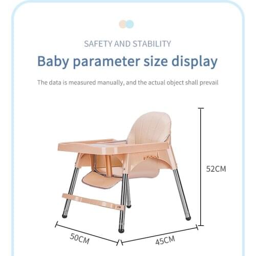 Portable High-foot Feeding Chair Ventilation Children Dining Chair Foldable Household Adjustable Height Baby Dining Table Chair