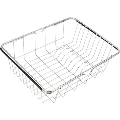 Stainless Steel Kitchen Dish Cup Drying Drainer, Expandable Dish Drainer Rack, also as Fruits and Vegetable Storage Holder