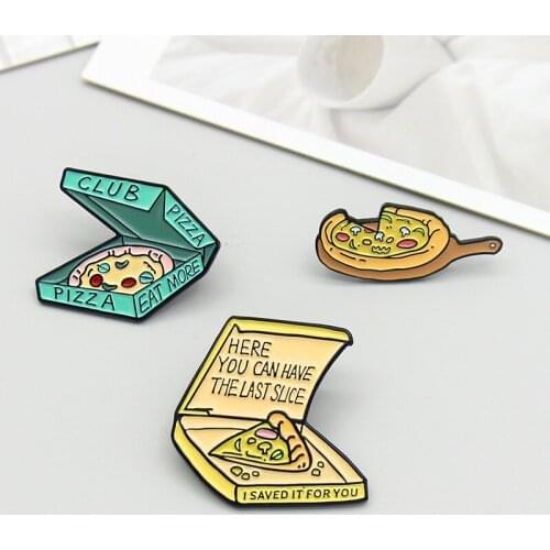 Creative Fragrant Delicious Smiley Face Pizza Cartoon Brooch Ins Tide Good Friend Gourmet Backpack Badge Clothing Accessories