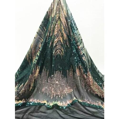 African Tulle Lace Fabric Sequin Tela de encaje Embroidered Dentelle Tessuto di pizzo Blingbling Guipure DIY Wedding Party Dress