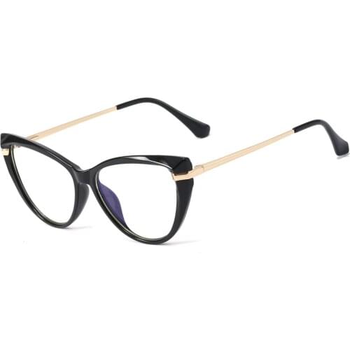 Veshion Retro Cat Eye Glasses Light Blue Computer Tr90 Frame Optical Glasses Frame Women Half Metal Clear Lens Lady Gift