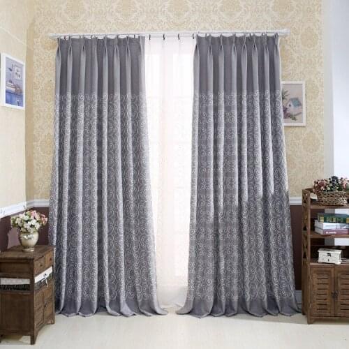 High quality shading cotton embroidery curtain screens for living room and bed room
