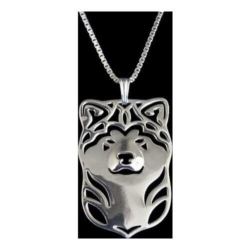 Japanese Akita Inu jewelry - Gold and silver pendant and necklace jewelry Simple abstract animal