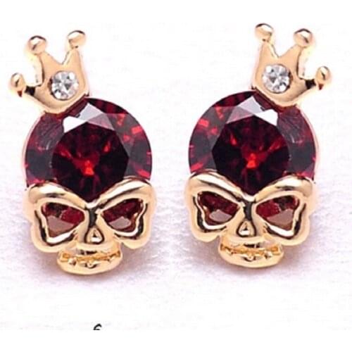 Women Cute Colors Skull Pierced Stud Party Earrings Jewelry Gift