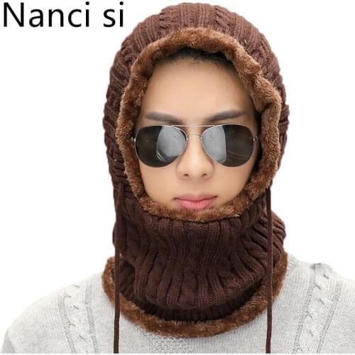 Nanci si 2018 Winter Knitted Hat Beanie Men Scarf Skullies Beanies Winter Hats For Women Men Caps Gorras Bonnet Mask Brand Hats