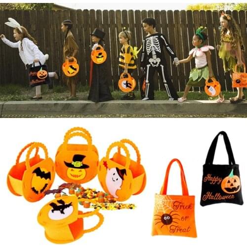 1Pc Halloween Candy Gift Bag Pumpkin Treat Bag Kid Children Trick Or Treat Gift Carrying Bag Halloween Festival Supplies 6 Style