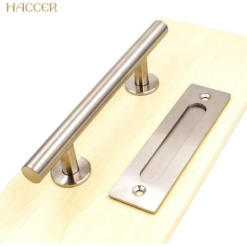 12in Carbon/Stainless Steel Pull Handle Barn Door Flush Pull Set Handle Heavy Duty Wood Door Interior Door Hardware in Russia