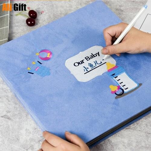 18 Inch Large-capacity Album Luxury Embroidery Cover Photoalbum Handmade DIY Family Wedding Album Childrens Record Book Gifts