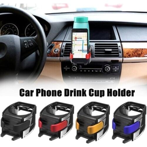 2 in 1 Air Vent Phone Mount Cup Holder Organizer for Car Universal Drink Bottle Bracket Stand