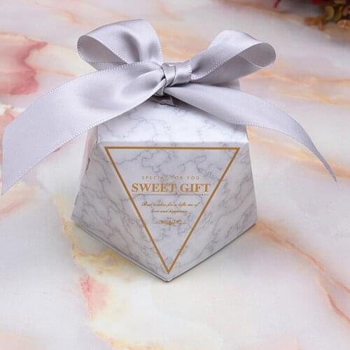 2019 New Arrive Hot Sale 20pcs Creative Marble style Candy Box Wedding Favors Party Supplies Gift Chocolate Box