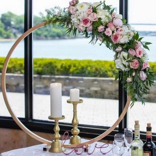 5pcs/lot 10pcs/lot Wedding table centerpiece golden metal arch circle ring wedding party decoration