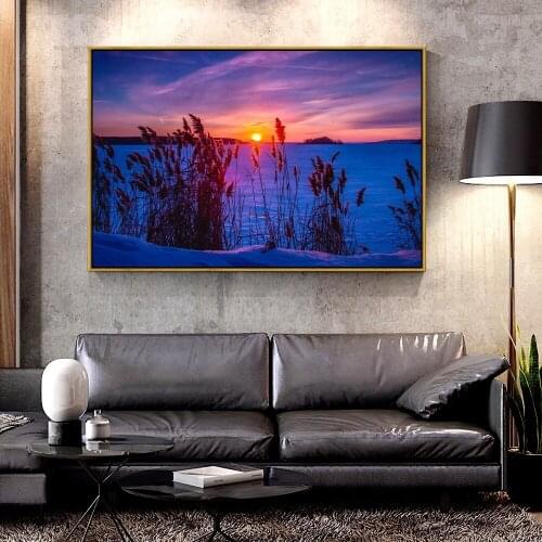 Artcozy Oil Canvas Painting beautiful landscape sunset For Home Decoration Wall Art