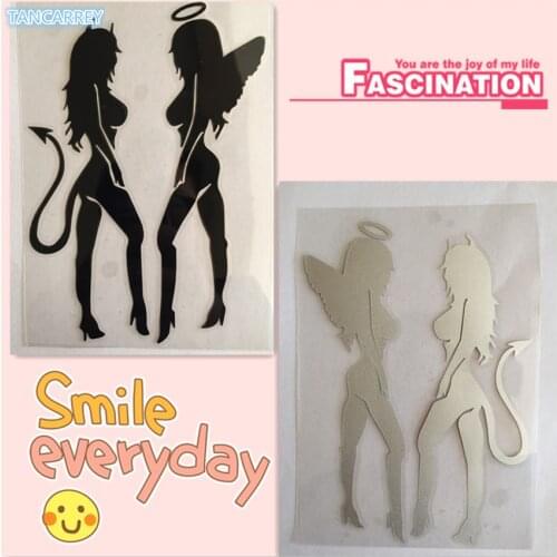 CAR Devil & Angel StickerS FOR Lada Granta Kalina 2 1 Priora Vaz Niva Largus 2107 For Ford Focus 2 3 1 Fiesta Mondeo Accessories