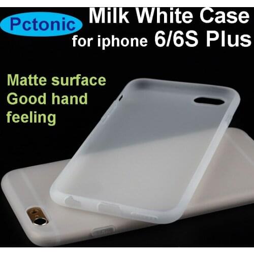 PCTONIC Matte Surface Transparent white Soft Silica TPU phone case for iphone 6 plus 6S plus back cover protector handset