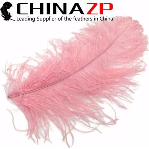 CHINAZP Factory Large Size 18~20inch (45~50cm) 50pcs/lot Fantastic Dyed Baby Pink Party Decoration Large Ostrich Feather