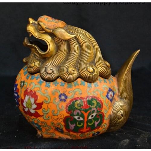 China Bronze Cloisonne Enamel Fengshui Pixiu Unicorn Beast Incense Burner Censer
