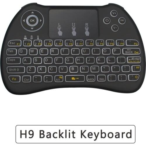 H9 Backlight Keyboard 2.4Ghz Wireless Keyboard with Touchpad Qwerty English Verson for Smart TV Box Laptop Orange Pi PC