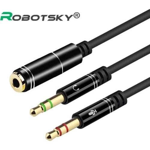 2IN1 3.5MM Jack Headphone Audio 1 Female to 2 Male Adapter Cable Stereo Headphone Audio Y Splitter Aux Cable