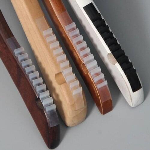100pcs Adhesive Non Slip Hanger Grip Scale Shaped Rubberized Strips for Coat Hangers Anti Skid Shoulder Gripper Silicone Pad