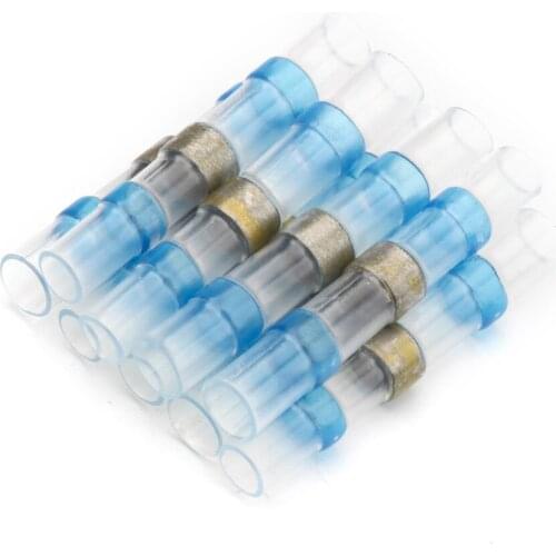 10Pcs Wire Connectors AWG 16-14 Waterproof Solder Seal Heat Shrink Butt Connectors Terminator Electrical Wire Cable Terminal Kit