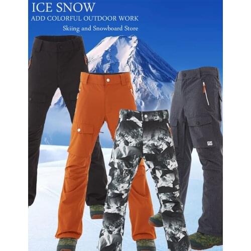 High Fashion Men‘s Snow pants specialty snowboarding Trousers 10k Waterproof Windproof Outdoor Sports Skiing Trousers Gsou Snow