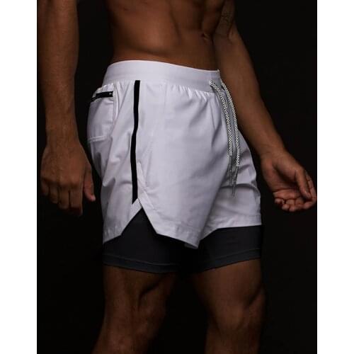 2021 new Mens Sport Shorts Quick Drying Fitness Workout Sweatpants Exercise Beach Shorts For Running Gym Jogging 2 In 1