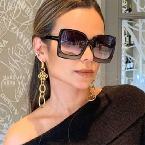 Oversized Square Shades Sunglasses Women Fashion Goggles 2020 New Trendy Big Frame Sun Glasses Female Gradient PC Frames UV400