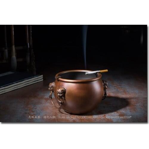 Limited Edition # 2020 CHINA the Imperial Palace royal Handmade FENG SHUI brass Ashtray statue HOME company business BEST GIFT