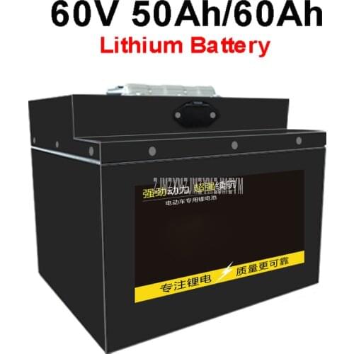 60V 50Ah/60Ah Portable Lithium Battery With Charger For Below 1800W Power Electric Vehicle Electric Motorcycle Bicycle Scooter