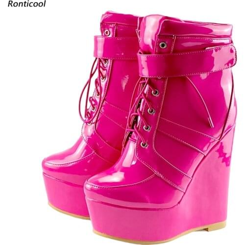 RONTICOOL Women's Wedge Ankle Boots