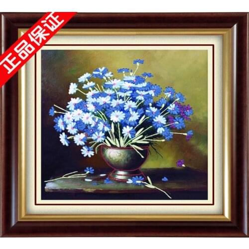 Needlework,DIY Ribbon Cross stitch Sets for Embroidery kit,blue flowers love ribbon Cross-Stitch handcraft wall wedding decor