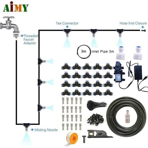 DIY Fog Machine on Cabin Tunnel Sterilizing and Disinfection Pump Mist Cooling System Misting Spray System Nebulizer For Garden
