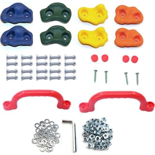 Rock Wall Climbing Holds for Kids Indoor and Outdoor Playground Play Set Slide Accessories with Mounting Hardware