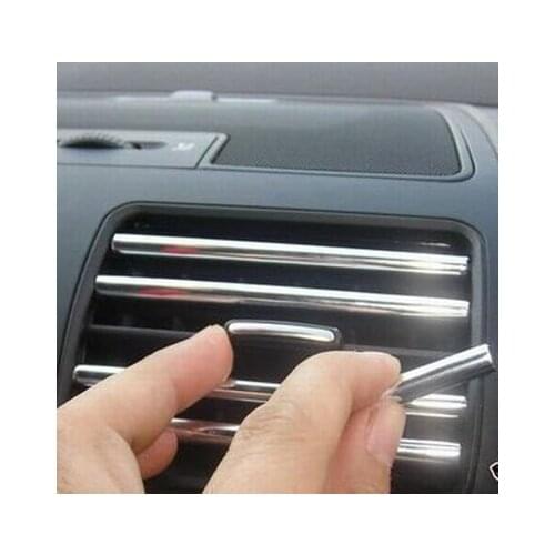 4M U Style Stickers DIY Car Interior Air Conditioner Outlet Vent Grille Chrome Decoration Strip car styling
