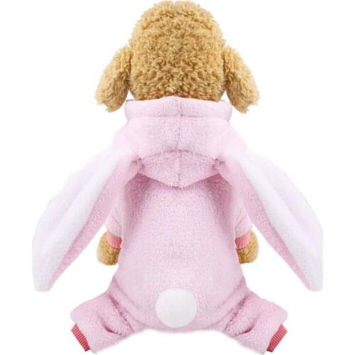 Dog Hoodies Cute Pet Doggy Clothes With Two Rabbit Ear Coral Fleece Material Pet Clothes Dog Costume For All Sizes Of Dogs